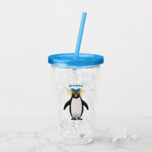 Niedliche Macaroni-Pinguin-Cartoon-Abbildung Acryltrinkbecher