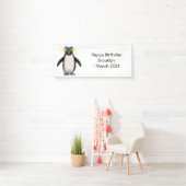 Niedliche Macaroni-Pinguin-Cartoon-Abbildung Banner (Insitu)