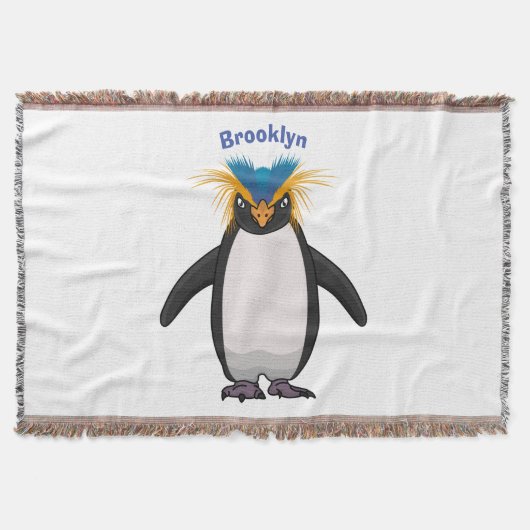 Niedliche Macaroni-Pinguin-Cartoon-Abbildung Decke (Vorderseite)
