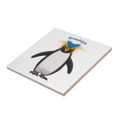 Niedliche Macaroni-Pinguin-Cartoon-Abbildung Fliese (Seite)