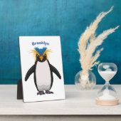 Niedliche Macaroni-Pinguin-Cartoon-Abbildung Fotoplatte (Seite)