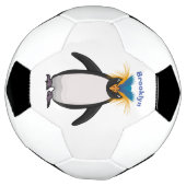 Niedliche Macaroni-Pinguin-Cartoon-Abbildung Fußball (Gedreht)