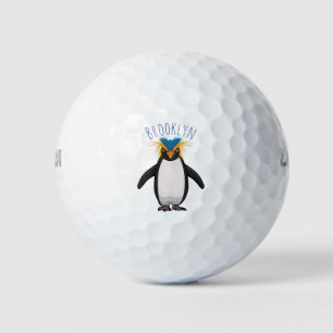 Niedliche Macaroni-Pinguin-Cartoon-Abbildung Golfball