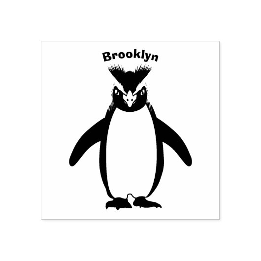 Niedliche Macaroni-Pinguin-Cartoon-Abbildung Gummistempel (Prägung)