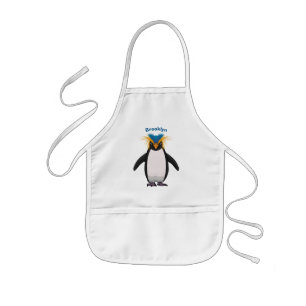 Niedliche Macaroni-Pinguin-Cartoon-Abbildung Kinderschürze