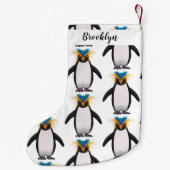 Niedliche Macaroni-Pinguin-Cartoon-Abbildung Kleiner Weihnachtsstrumpf (Rückseite)