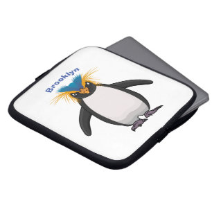 Niedliche Macaroni-Pinguin-Cartoon-Abbildung Laptopschutzhülle