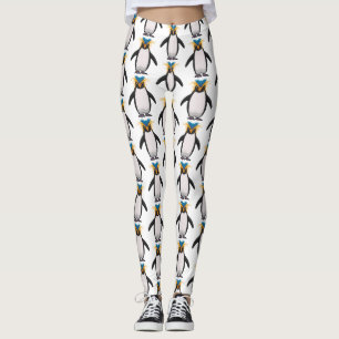 Niedliche Macaroni-Pinguin-Cartoon-Abbildung Leggings