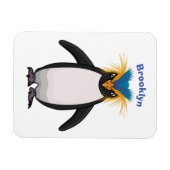 Niedliche Macaroni-Pinguin-Cartoon-Abbildung Magnet (Horizontal)