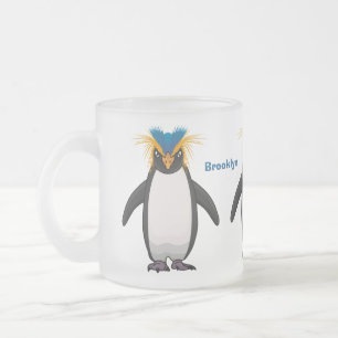 Niedliche Macaroni-Pinguin-Cartoon-Abbildung Mattglastasse