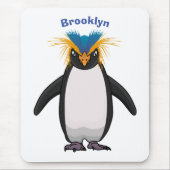 Niedliche Macaroni-Pinguin-Cartoon-Abbildung Mousepad (Vorne)