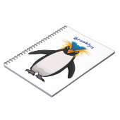 Niedliche Macaroni-Pinguin-Cartoon-Abbildung Notizblock (Linke Seite)