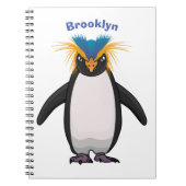 Niedliche Macaroni-Pinguin-Cartoon-Abbildung Notizblock (Vorderseite)