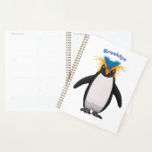 Niedliche Macaroni-Pinguin-Cartoon-Abbildung Planer (Anzeige)