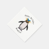 Niedliche Macaroni-Pinguin-Cartoon-Abbildung Serviette (Ecke)