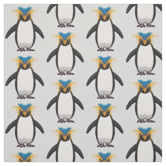 Niedliche Macaroni-Pinguin-Cartoon-Abbildung Stoff (Muster)