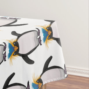 Niedliche Macaroni-Pinguin-Cartoon-Abbildung Tischdecke