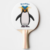 Niedliche Macaroni-Pinguin-Cartoon-Abbildung Tischtennis Schläger (Rückseite)