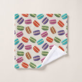 Niedliche Macarons-Muster mit Polka-Punkten Badhandtuch Set (Waschlappen)