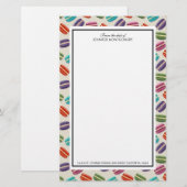 Niedliche Macarons-Muster mit Polka-Punkten Briefpapier (Vorne/Hinten)