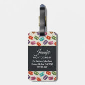 Niedliche Macarons-Muster mit Polka-Punkten Gepäckanhänger (Rückseite vertikal)