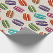 Niedliche Macarons-Muster mit Polka-Punkten Geschenkpapier (Ecke)