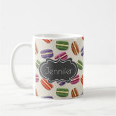 Niedliche Macarons-Muster mit Polka-Punkten Kaffeetasse (Links)