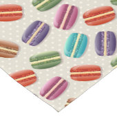 Niedliche Macarons-Muster mit Polka-Punkten Kurzer Tischläufer (Ecke)