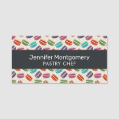 Niedliche Macarons-Muster mit Polka-Punkten Namensschild (Vorderseite)