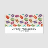 Niedliche Macarons-Muster mit Polka-Punkten Namensschild (Vorderseite)