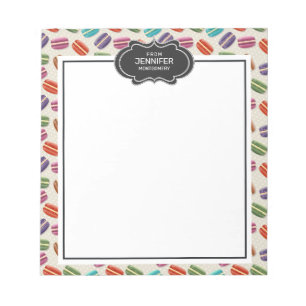 Niedliche Macarons-Muster mit Polka-Punkten Notizblock