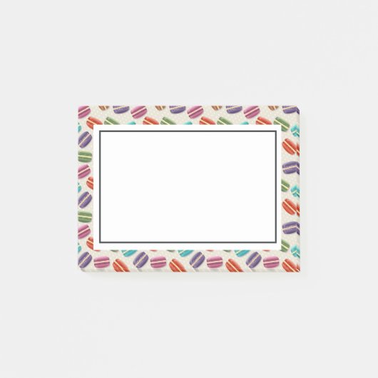 Niedliche Macarons-Muster mit Polka-Punkten Post-it Klebezettel (Vorderseite)