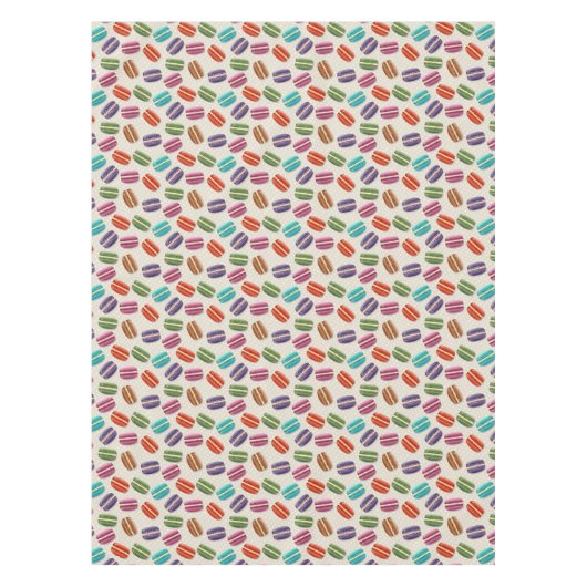 Niedliche Macarons-Muster mit Polka-Punkten Tischdecke (Vorderseite)