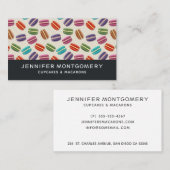 Niedliche Macarons-Muster mit Polka-Punkten Visitenkarte (Vorne/Hinten)