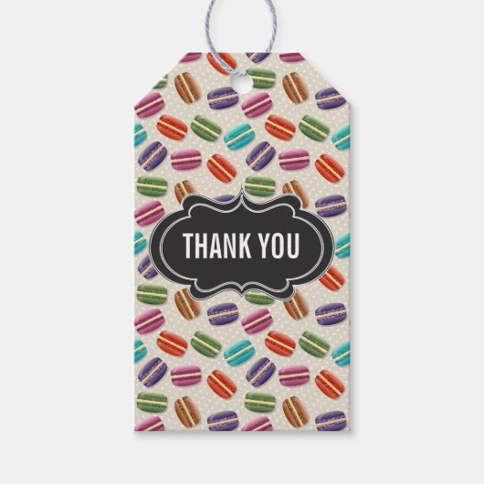 Niedliche Macarons Muster Vielen Dank Geschenkanhänger (Vorderseite)