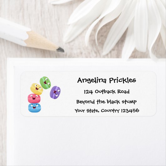 Niedliche Macaros Cartoon Illustration (Insitu)