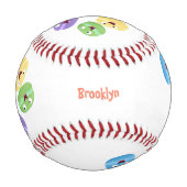 Niedliche Macaros Cartoon Illustration Baseball (Vorderseite)