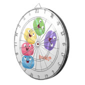 Niedliche Macaros Cartoon Illustration Dartscheibe (Vorderseite rechts)