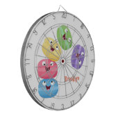 Niedliche Macaros Cartoon Illustration Dartscheibe (Vorderseite Links)