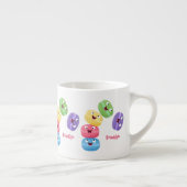 Niedliche Macaros Cartoon Illustration Espressotasse (Rechts)
