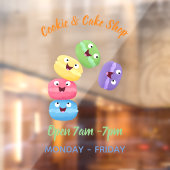 Niedliche Macaros Cartoon Illustration Fensteraufkleber (Blatt 2)