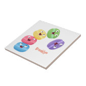 Niedliche Macaros Cartoon Illustration Fliese (Seite)