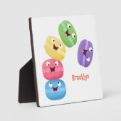 Niedliche Macaros Cartoon Illustration Fotoplatte (Vorderseite)