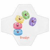 Niedliche Macaros Cartoon Illustration Fußball (Flach)