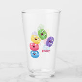 Niedliche Macaros Cartoon Illustration Glas (Vorderseite)