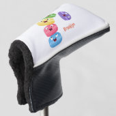 Niedliche Macaros Cartoon Illustration Golf Headcover (3/4 Vorderseite)