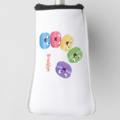 Niedliche Macaros Cartoon Illustration Golf Headcover (Rotieren 90)