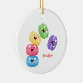 Niedliche Macaros Cartoon Illustration Keramik Ornament (Rechts)