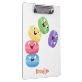 Niedliche Macaros Cartoon Illustration Klemmbrett (Rechts)