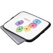 Niedliche Macaros Cartoon Illustration Laptopschutzhülle (Vorne Knopf)